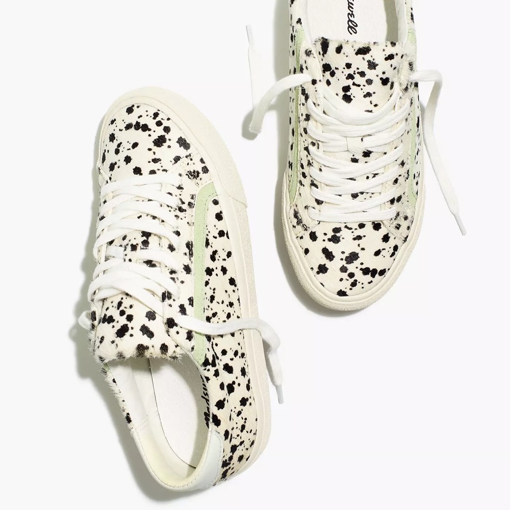 Madewell Sidewalk Low-Top Sneakers in Spatter-Painted Calf Hair 10M NWOT